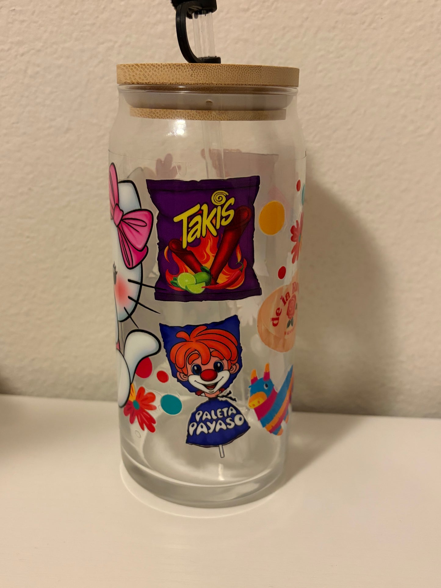 Hello kitty, Mexican Snack 20oz Glass Cup
